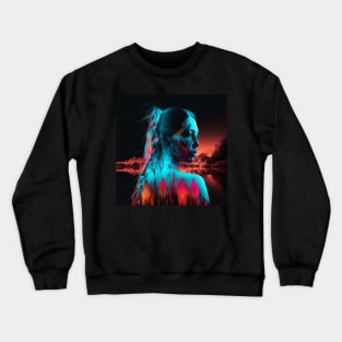 Surreal Native American Woman Crewneck Sweatshirt